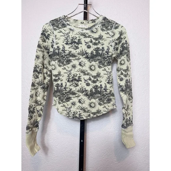 NWOT Free People Toileidays Thermal Olive S - Picture 4 of 4